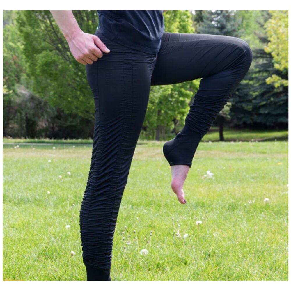 AGOGIE black +20 resistance athletic gym training ruched workout leggings pants